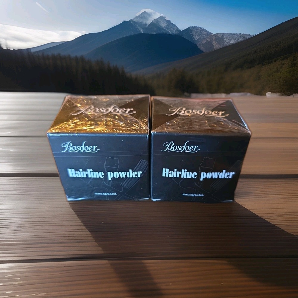 2XBosdoer Hairline Powder Light Brown 3.5g Root Touch Up Thinning Hair Concealer